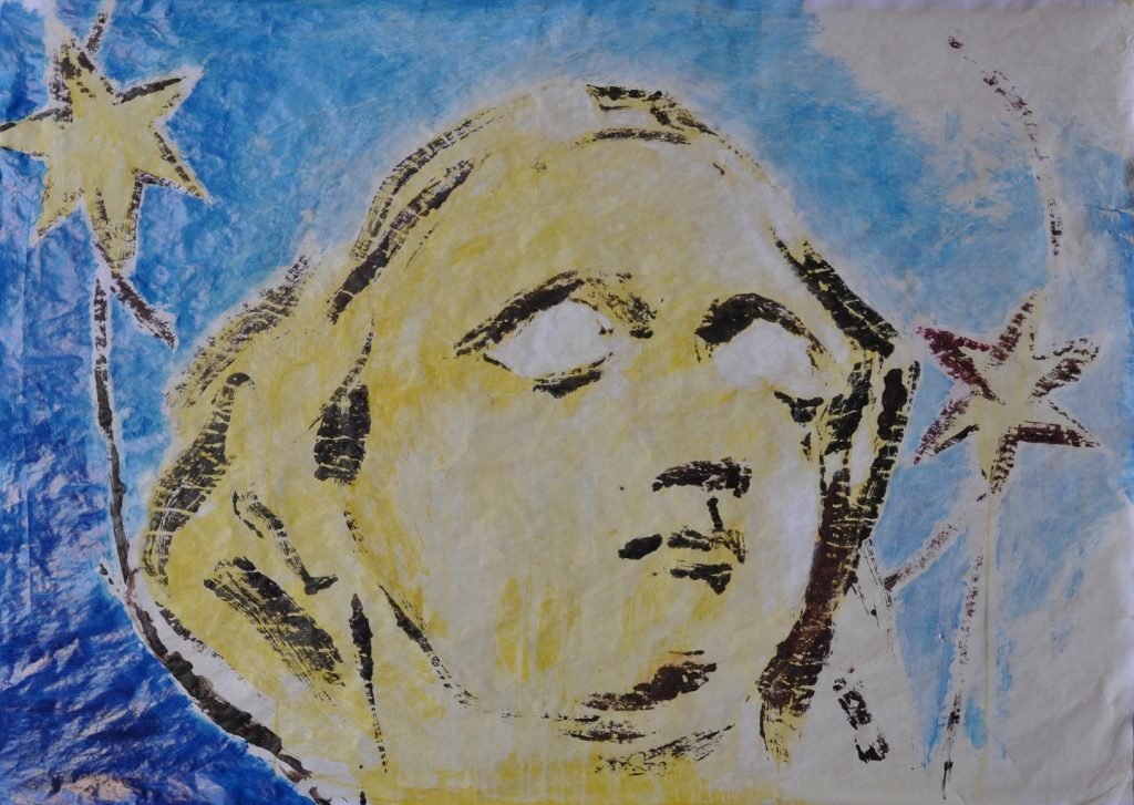 Giovanni Cerri, Per i tuoi occhi, tecnica mista su tela, 2018, cm. 100x140